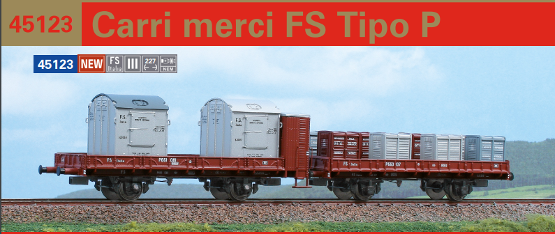 ACME 45123 SET DI DUE CARRI MERCI FS TIPO P