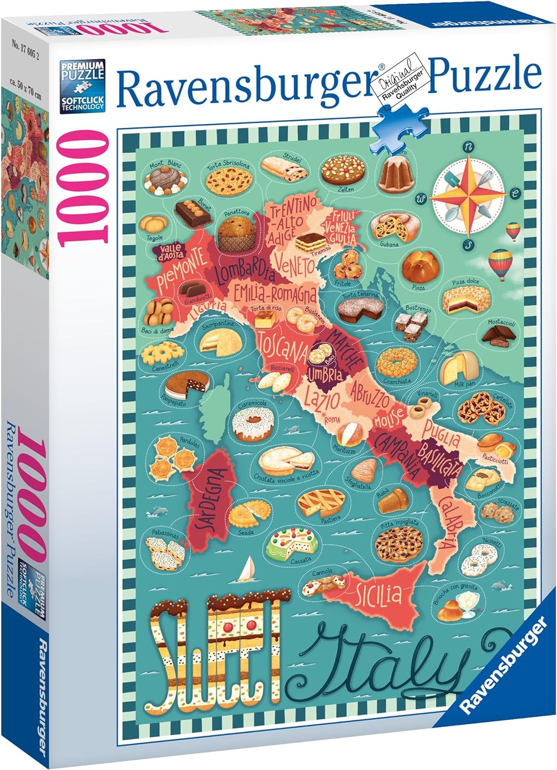 RAVENSBURGER 17605 PUZZLE DA 1000 PZ. MAPS OF ITALY - STREET