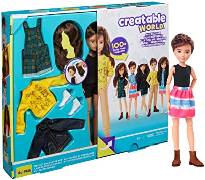 MATTEL GKV46 CREATABLE WORLD  BAMBOLA DELUXE CAPELLI CASTANI MOSSI