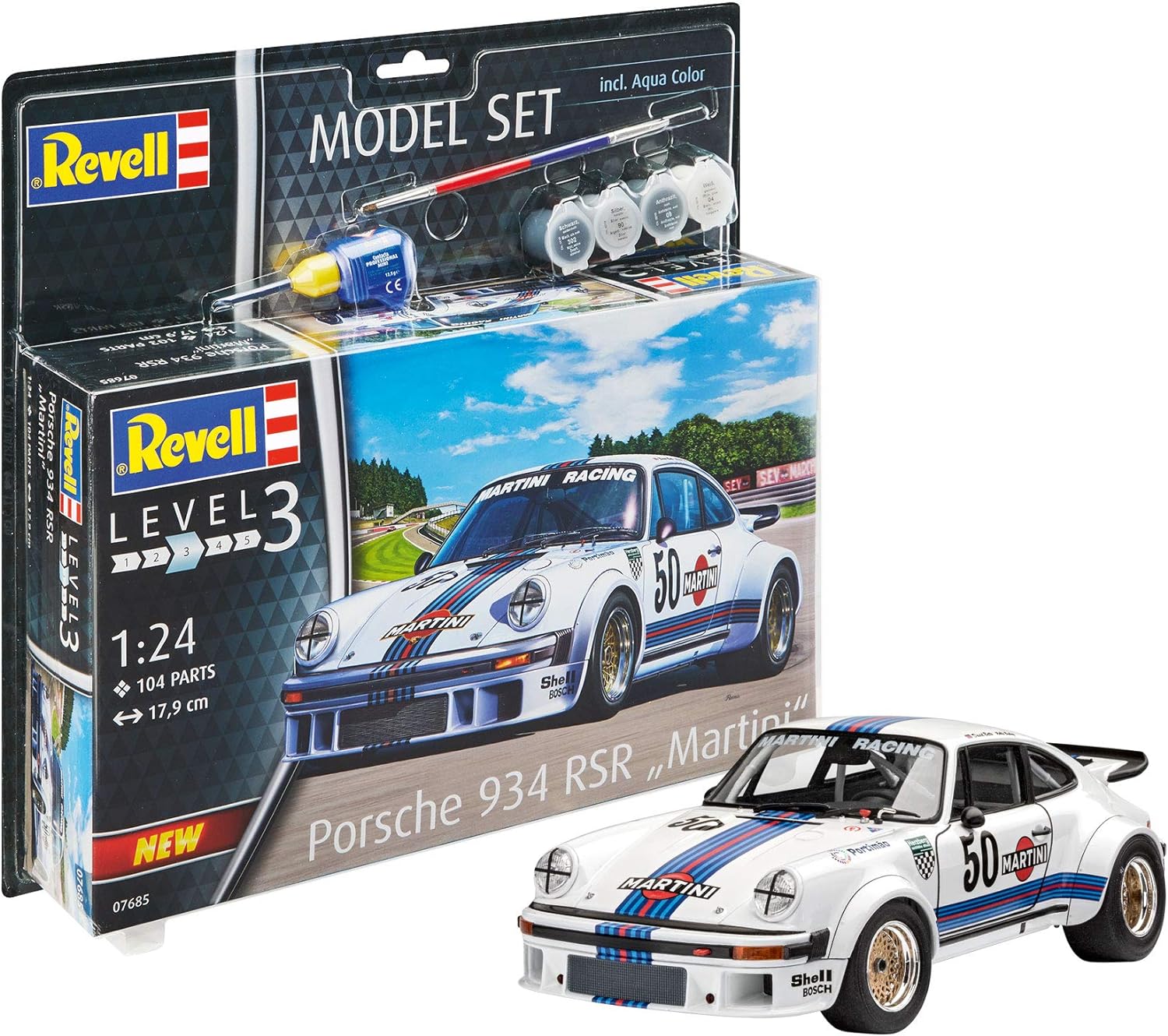 REVELL 67685 KIT DI MOTNAGGIO PORSCHE 934 RSR MARTINI RACING SCALA 1/24