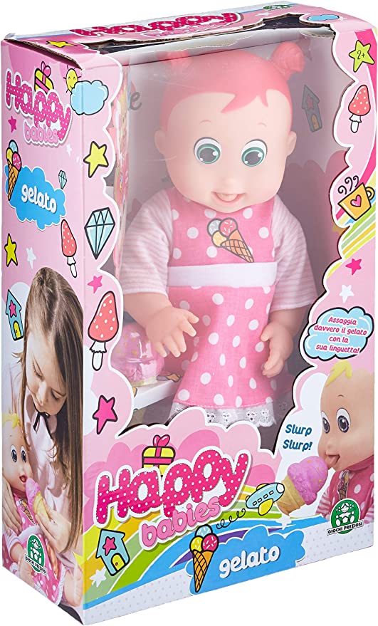 GIOCHI PREZIOSI HAY00000 HAPPY BABY GELATO CAPELLI ROSA