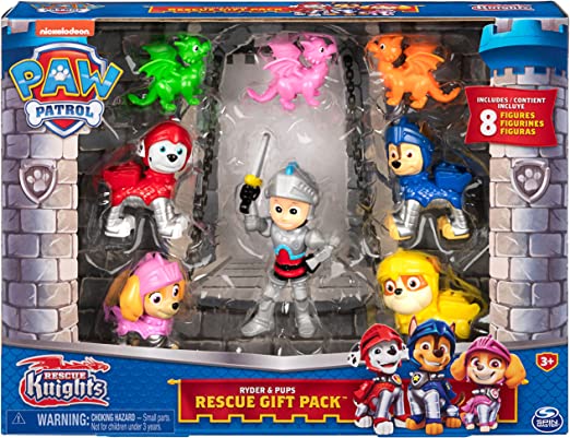 SPINMASTER 6062122 PAW PATROL RESCUE KNIGHTS GIFT PACK DA 5 PERSONAGGI E 3 DRAGHI