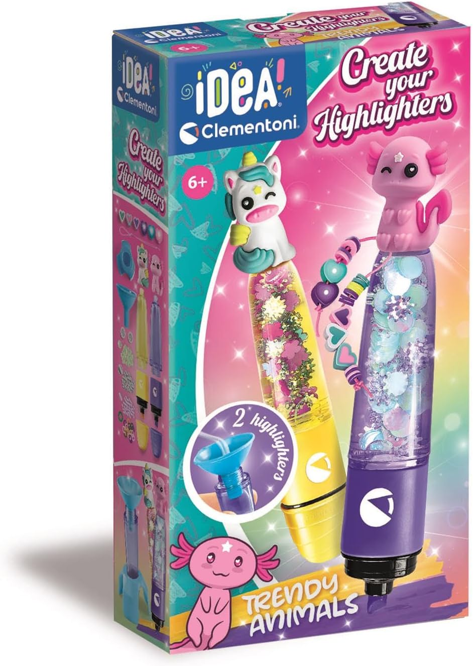 CLEMENTONI 18874 CREATE YOUR HIGHLIGHTERS TRENDY ANIMALS