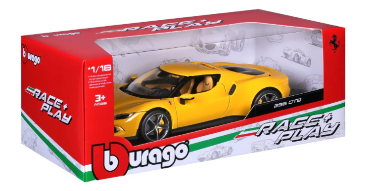 BURAGO 1816018G FERRARI 296 GTB GIALLA SCALA 1/18