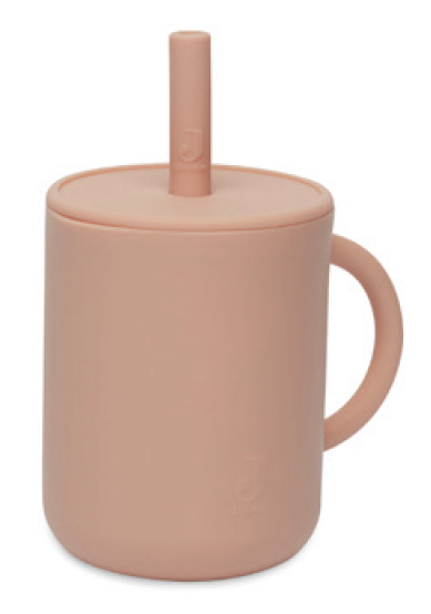 JL BICCHIERE CON CANNUCCIA SILICONE PALE PINK