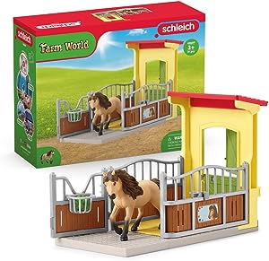 SCHLEICH 2542609 BOX PER PONY CON STALLONE ISLANDESE