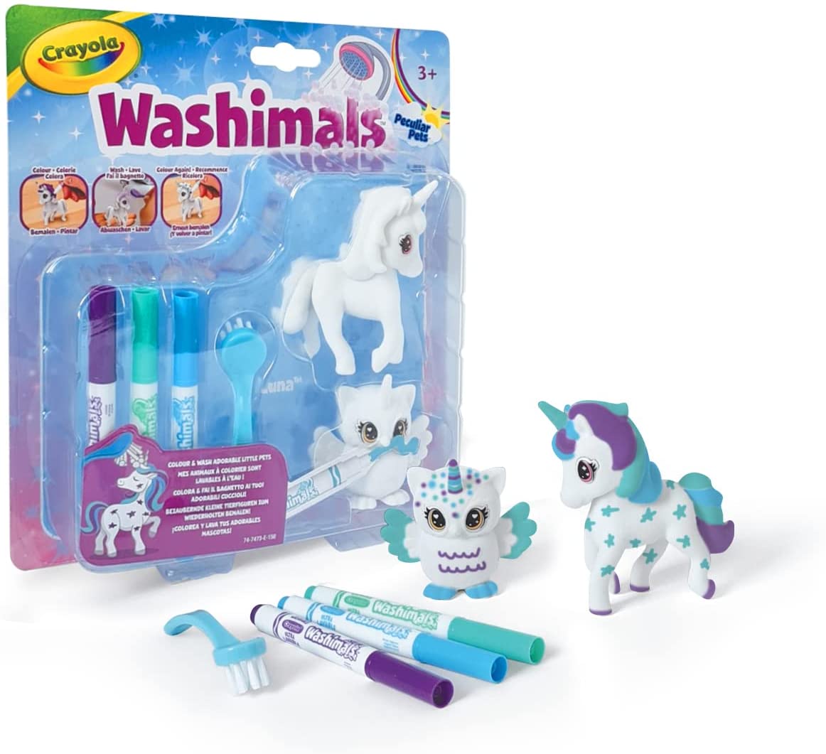 CRAYOLA 74-7473 WASHIMALS PECULIAR SET SET RICARICA UNICORNO E GUFETTO