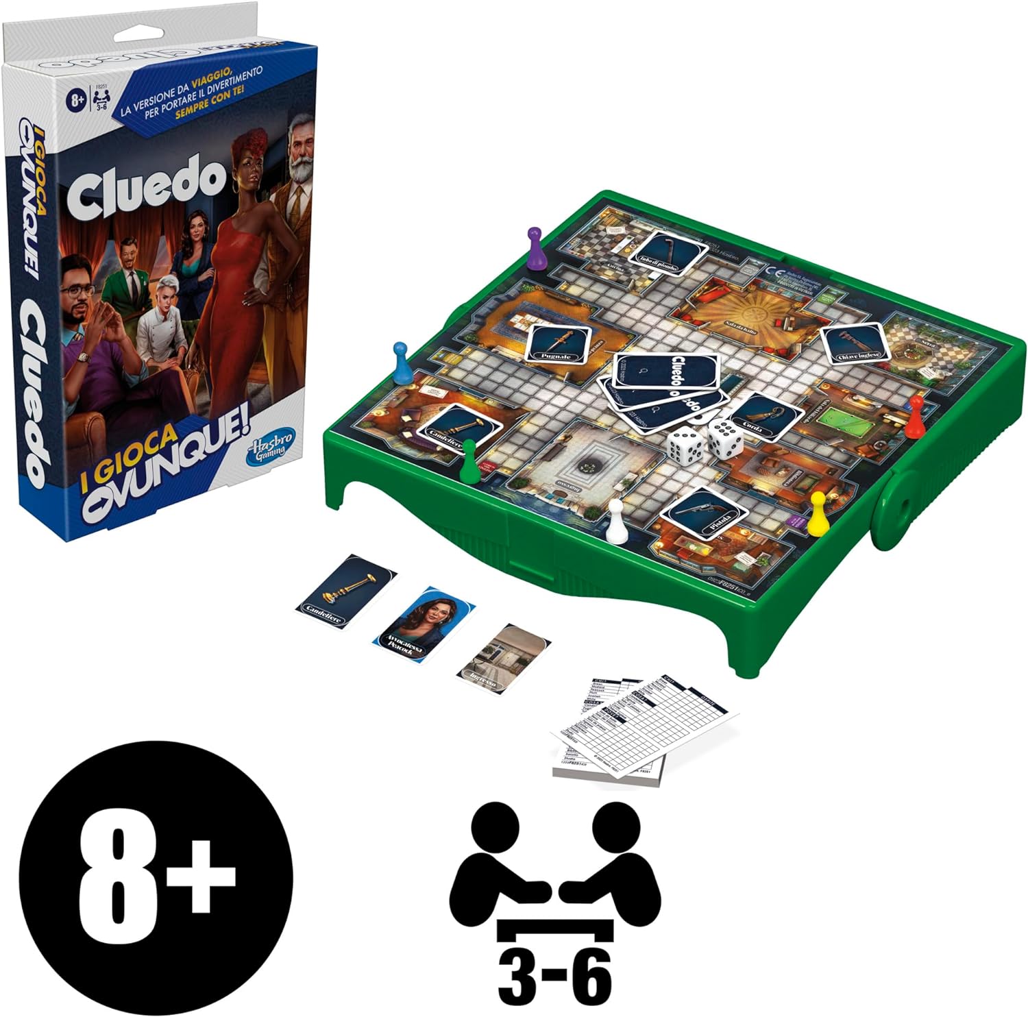 HASBRO F8251IC0 CLUEDO GIOCA OVUNQUE