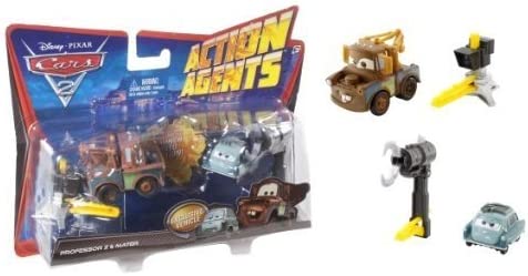 MATTEL V4246 CARS ACTION AGENTS CRICCHETTO + PROFESSOR Z