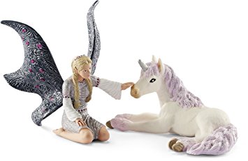 SCHLEICH 2570424 LINDARIEL CON PULEDRO DI UNICORNO