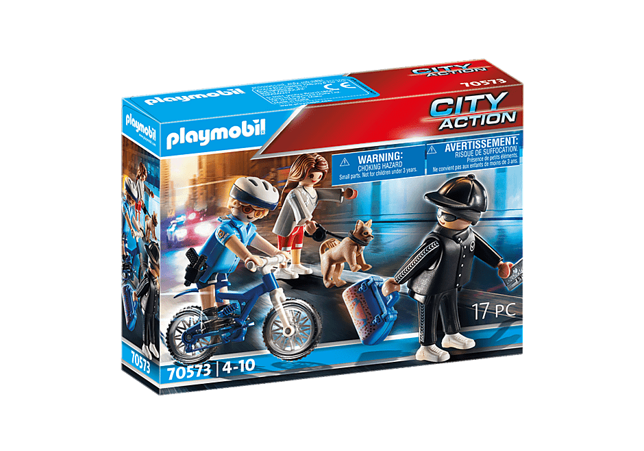 PLAYMOBIL 70573 POLIZOTTO IN BICI E BORSEGGIATORE