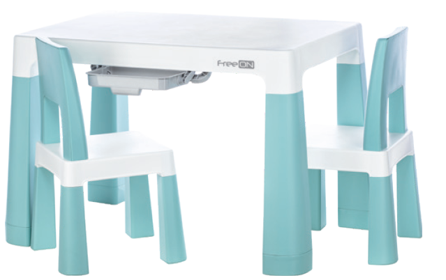 FREEON 46637 TAVOLO + 2 SEDIE NEO COLORE BIANCO/VERDE