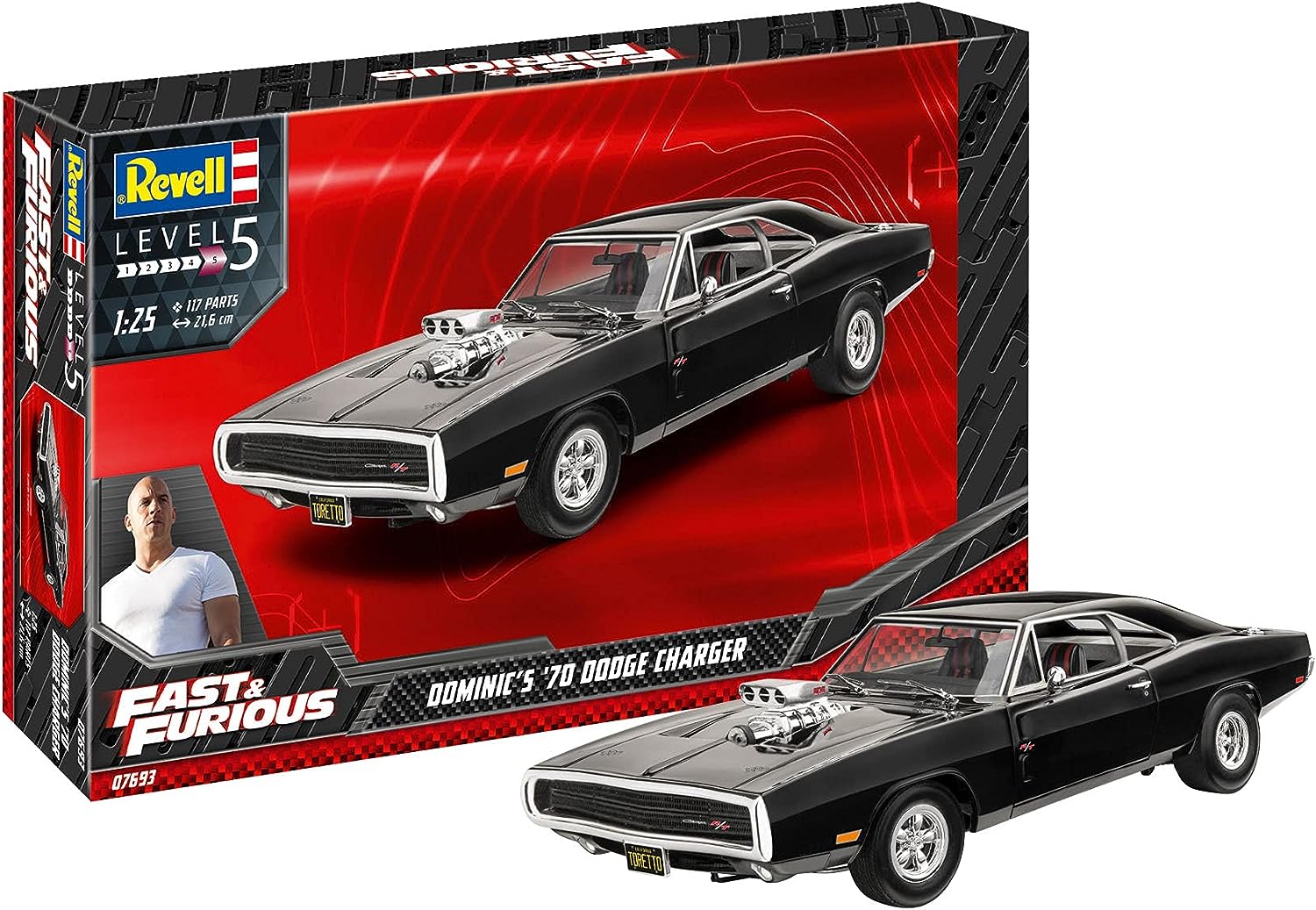 REVELL 67693 KIT DI MONTAGGIO FAST & FURIOUS DOMINIC 1970 DODGE CHARGER SCALA 1/24