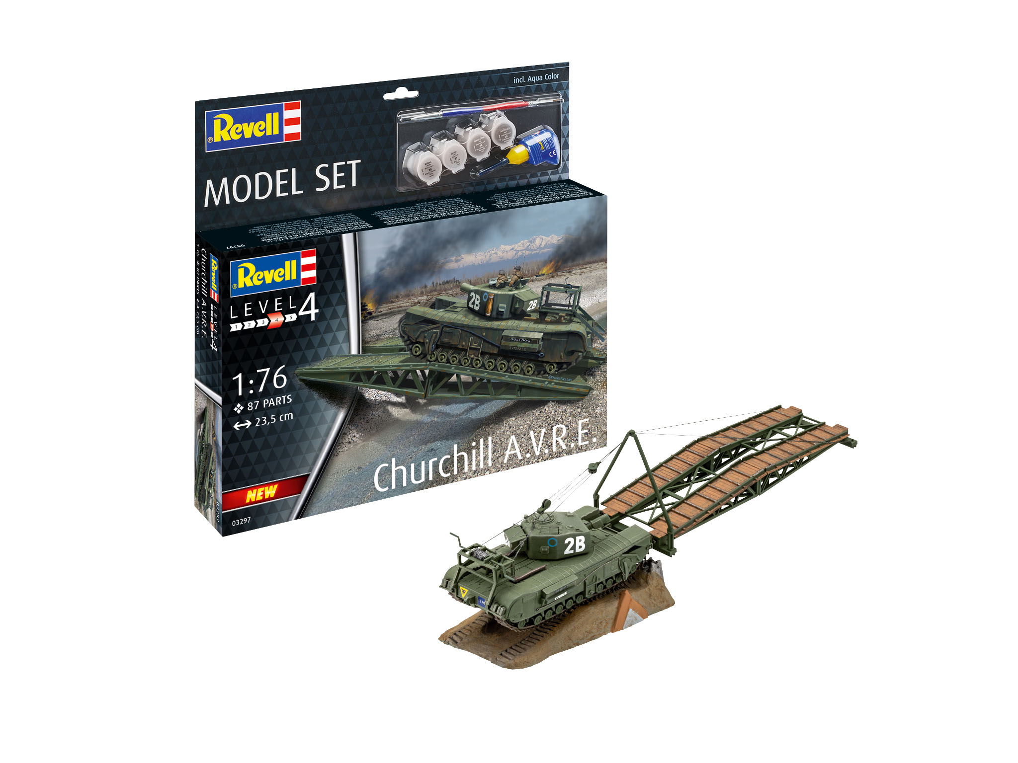 REVELL 63297 KIT DI MONTAGGIO CHURCHILL A.V.R.E. SCALA 1/76