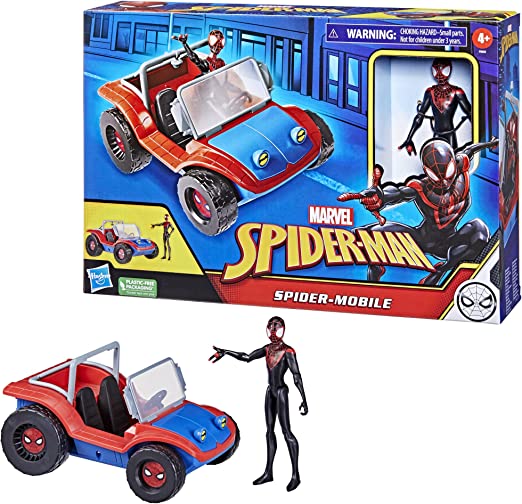 HASBRO F56205L0 SPD NUOVO UNIVERSO 2 MOVIE MACCHINA MILES MORALES & SPIDERHAM 15CM