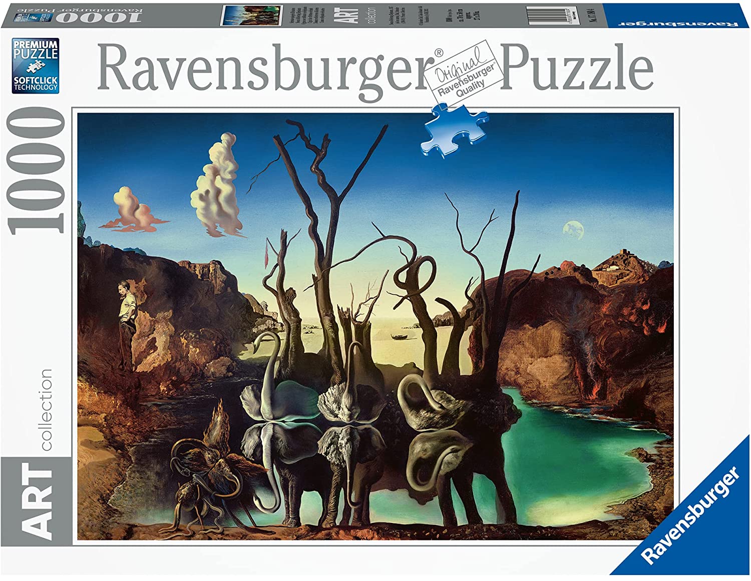 RAVENSBURGER 17180 PUZZLE DA 1000 PA. DALI' SWANS REFLECTING ELEPHANTS
