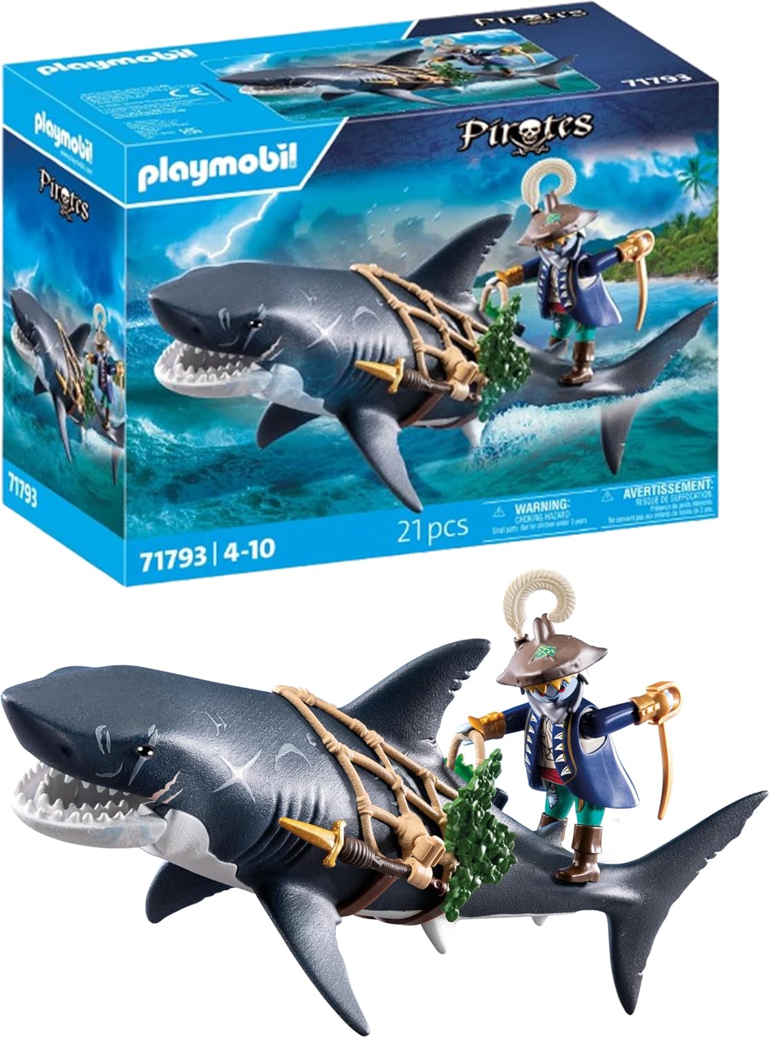 PLAYMOBIL 71793 PIRATA E SQUALO GIGANTE