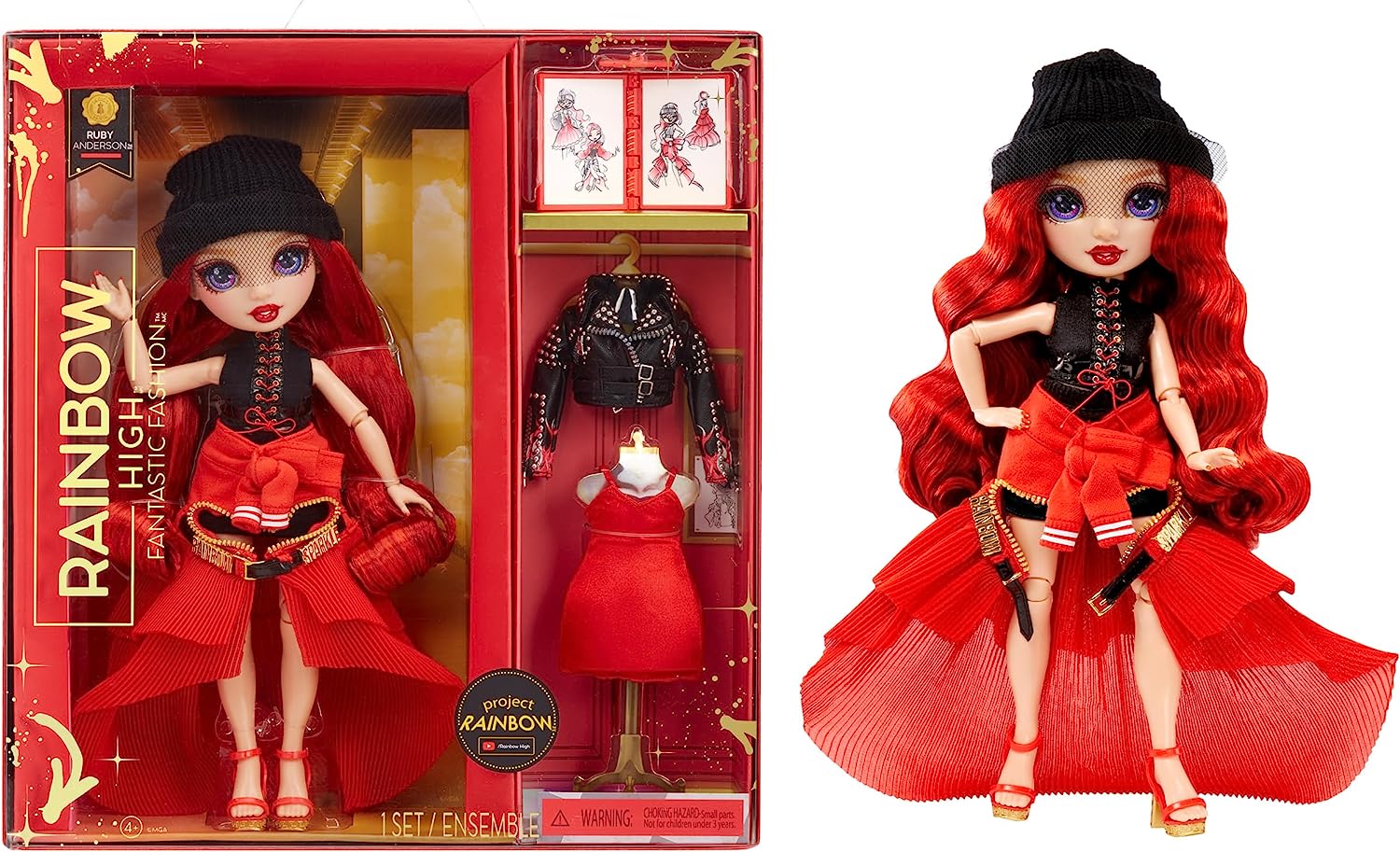 MGA 587323 RAINBOW HIGH FANTASTIC FASHION DOLL RED