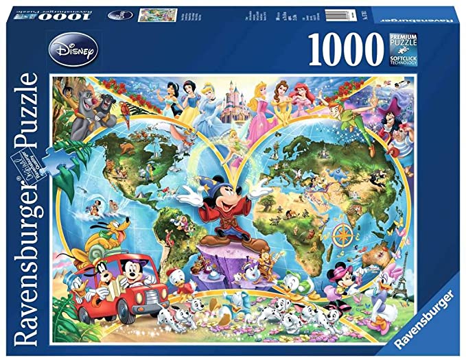 RAVENSBURGER 15785 PUZZLE DA 1000 PZ. MAPPAMONDO DISNEY