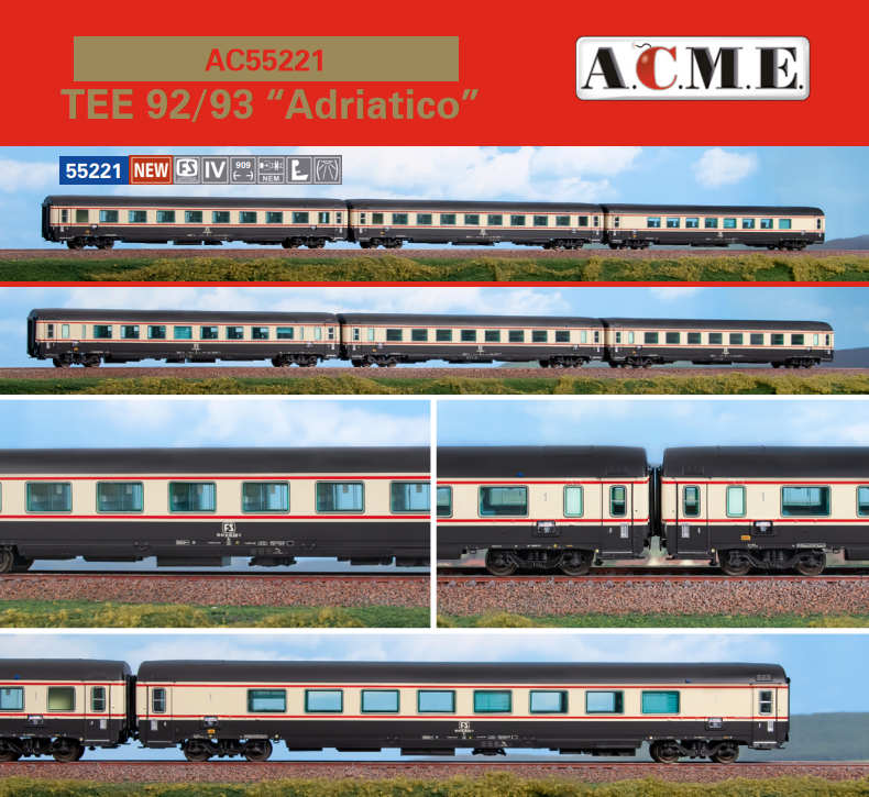 ACME55221 SET 3 CARROZZE  TEE "ADRIATICO"