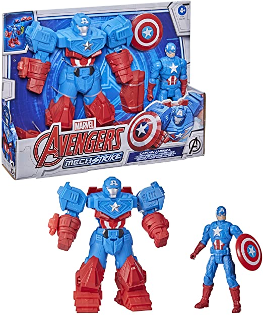 HASBRO F16695X0 MECH STRIKE - PERSONAGGIO CON ACCESSORI 15CM DLX - CAPITAN AMERICA