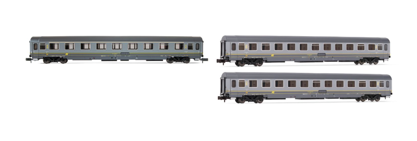 ARNOLD HN4393 FS SET 3 CARROZZA UIC-Z1 LIVREA BIGRIGIO - SCALA N