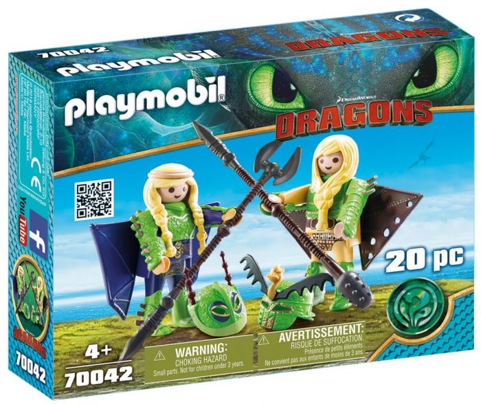 PLAYMOBIL 70042 TESTABRUTA &amp; TESTADIFUOCO CON TUTA DA VOLO