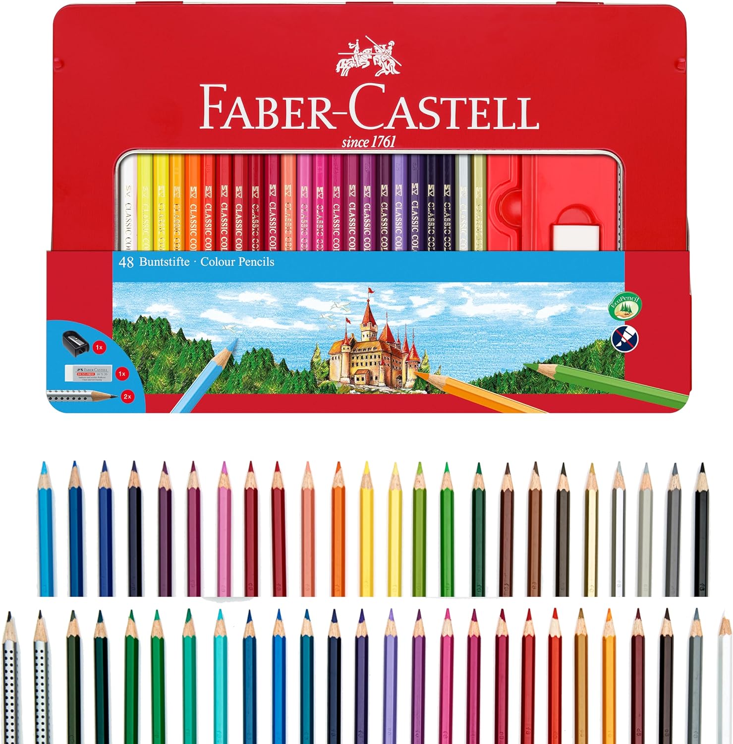 FABER CASTELL 115886 CONF. IN METALLO CON 36 MATITE COLORATE