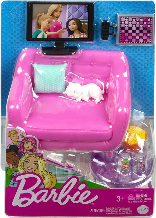 MATTEL HJL55 BARBIA MINI PLAYSET SERATA TV