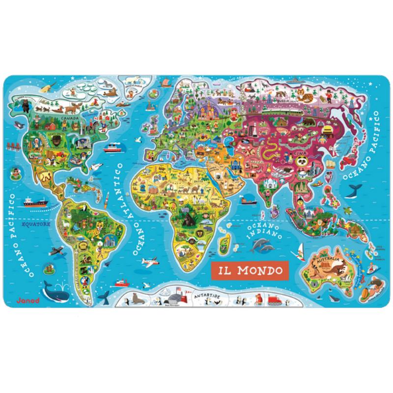 JANOD J05513PUZZLE MAGNETICO DEL MONDO