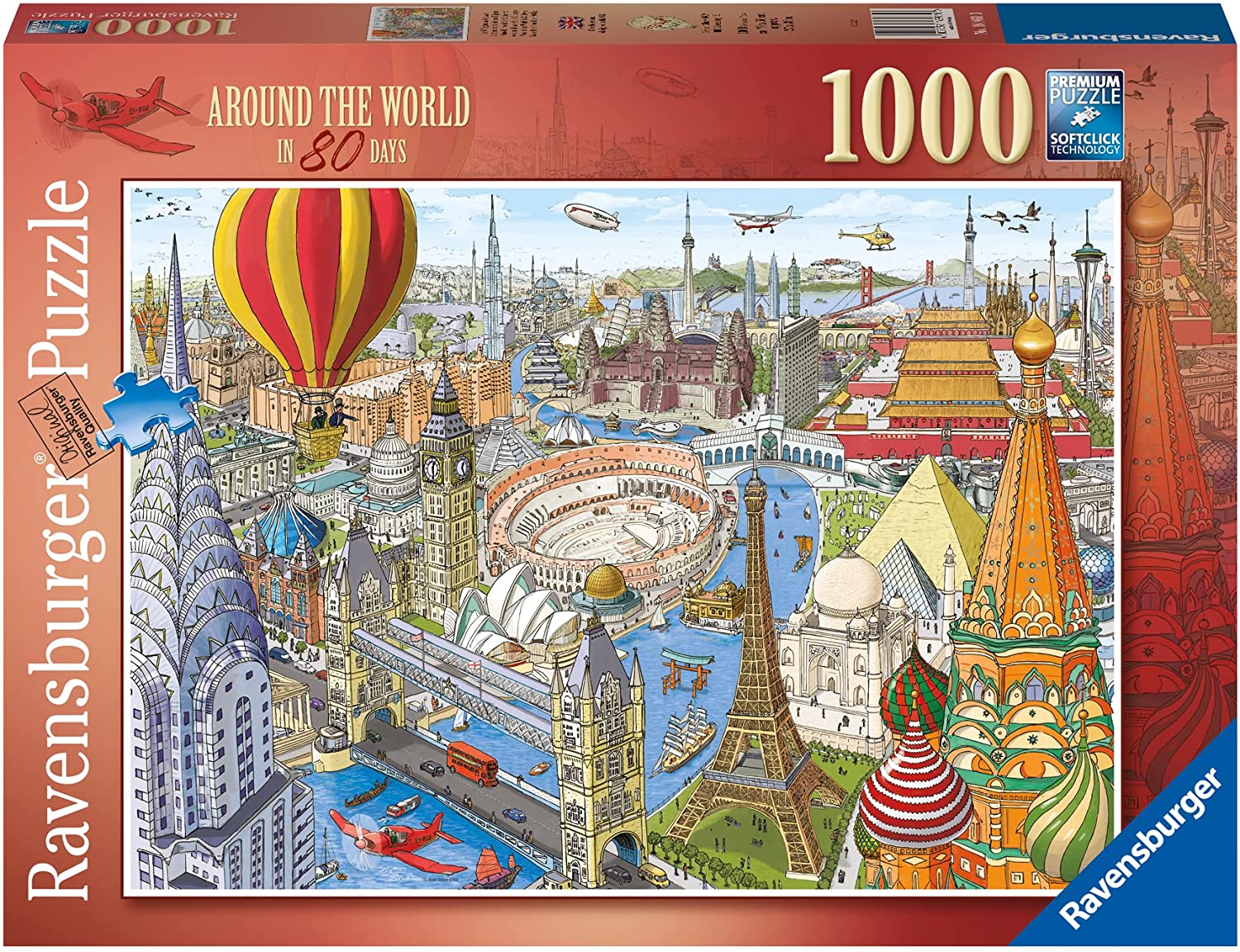 RAVENSBURGER 16961 PUZZLE DA 1000 PZ. GIRO DEL MONDO IN 80 GIORNI