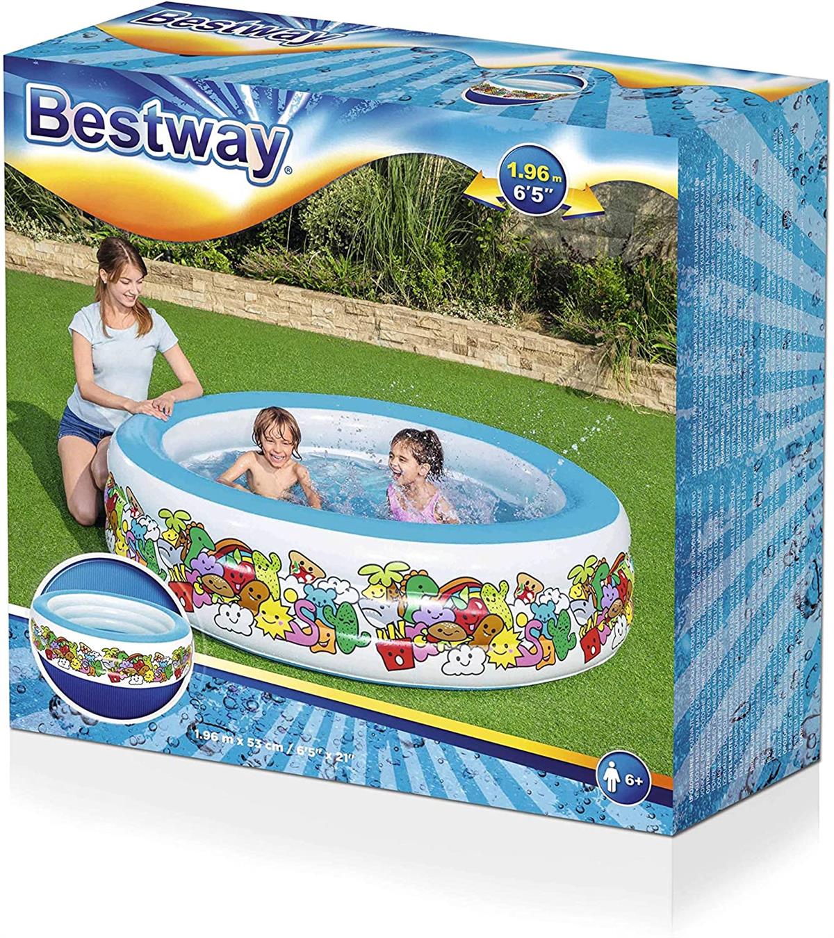 BESTWAY 51122-3 PISCINA GIOCO CON PERSONAGGI DISEGNATI CM. 196X53