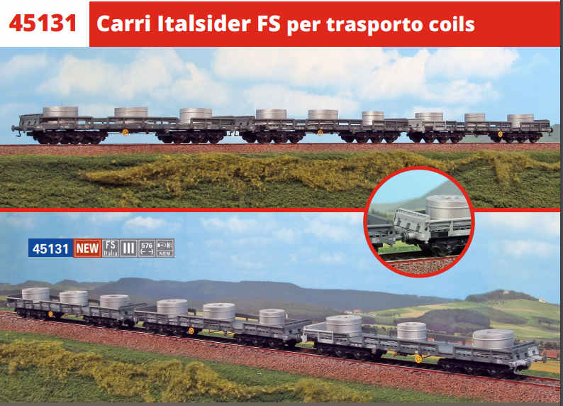 ACME 45131 SET 3 CARRI ITALSIDER FS PER TRASPORTO COILS