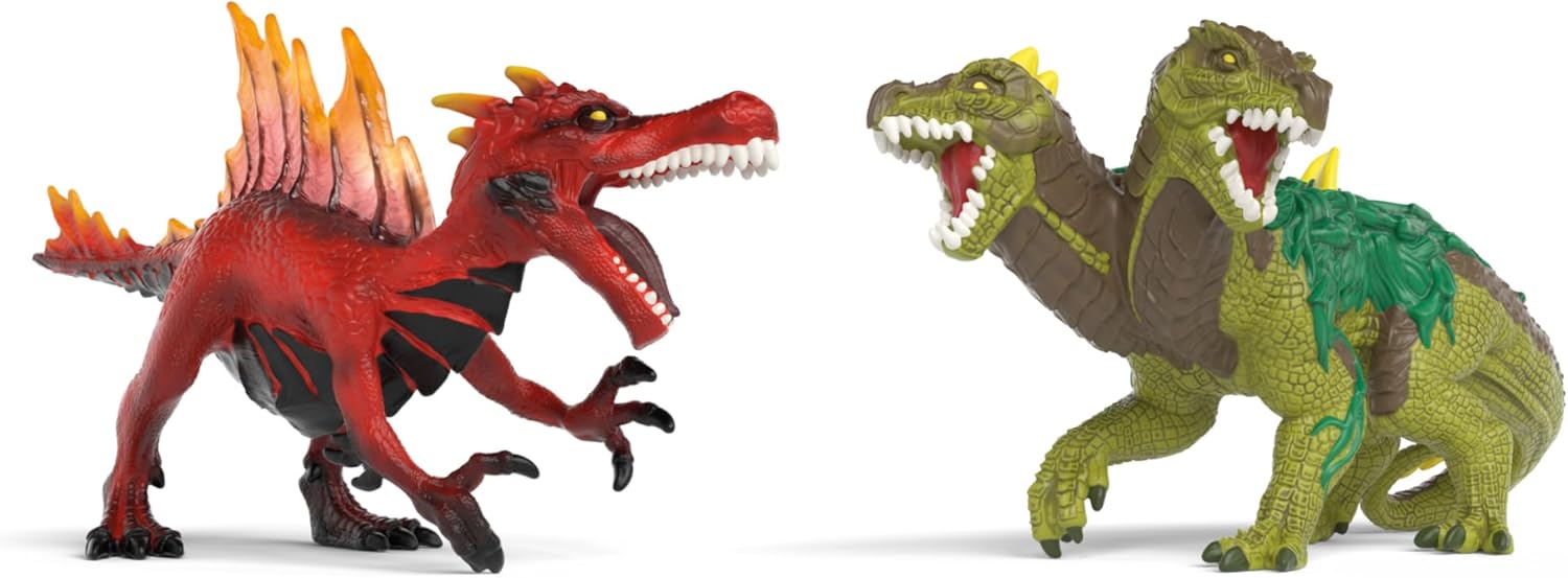 SCHLEICH 2570834 DINOSAURO DI FUOCO VS LUCERTOLA DELLA GIUNGLA