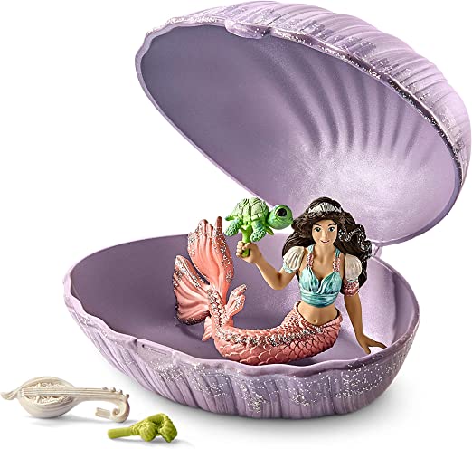 SCHLEICH 2570562 SIRENA E BABY TARTARUGA IN CONCHIGLIA