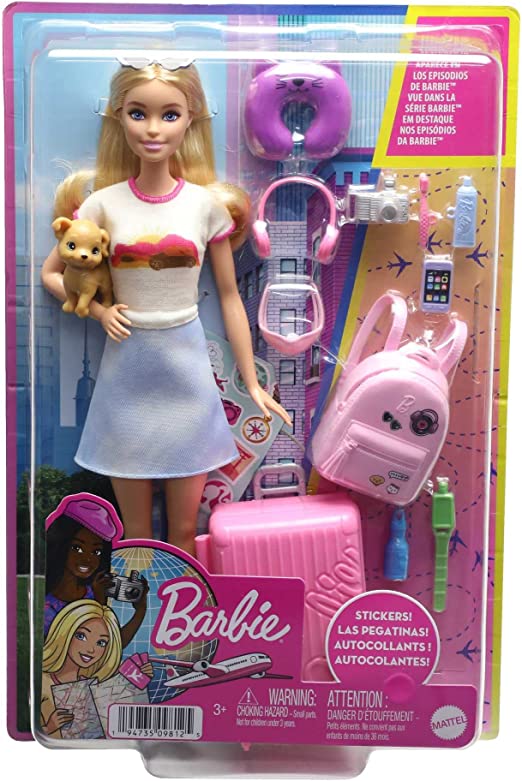 MATTEL HJY18 BARBIE SET DA VIAGGIO CON CAGNOLINO