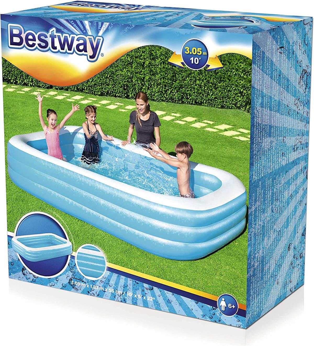 BESTWAY 54009-2 PISCINA FAMILY RETTANGOLARE CM. 305X183X56