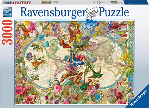 RAVENSBURGER 17117 PUZZLE DA 3000 PZ. MAPPAMONDO FLORA E FAUNA