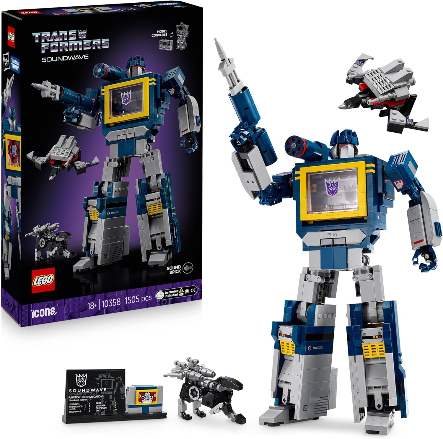 LEGO 10358 TRANSFORMERS SOUNWAVE ICONS