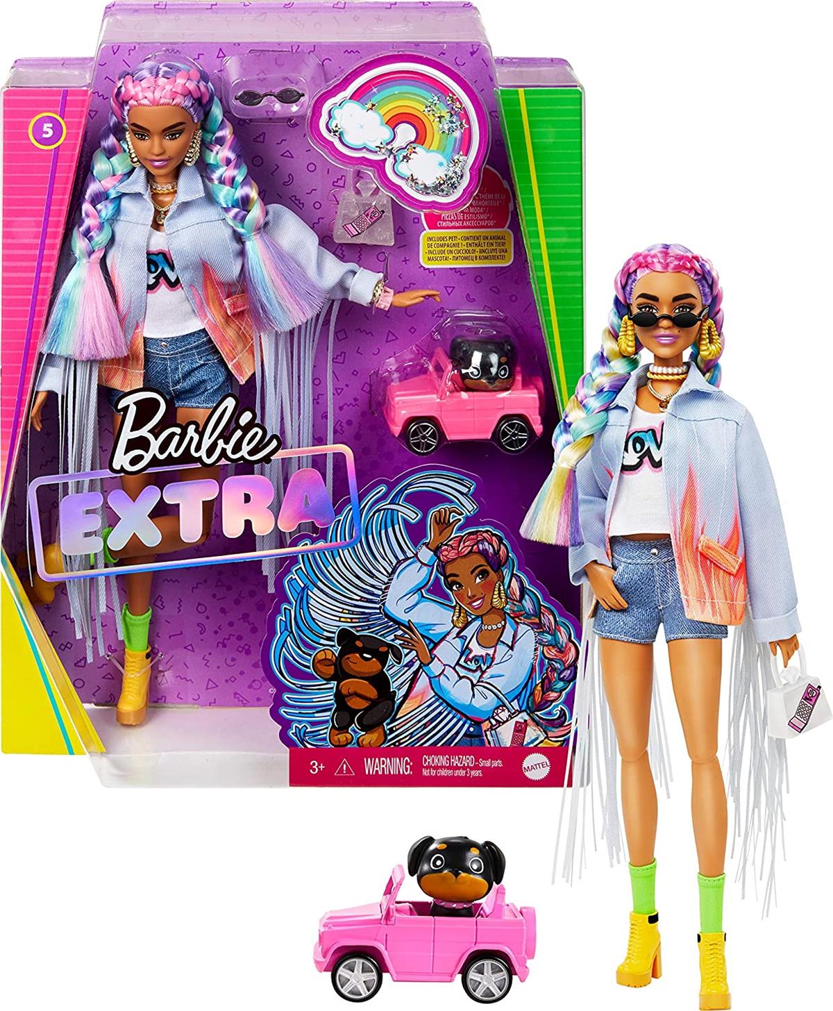 MATTEL GRN29 BARBIE EXTRA TRECCE ARCOBALENO