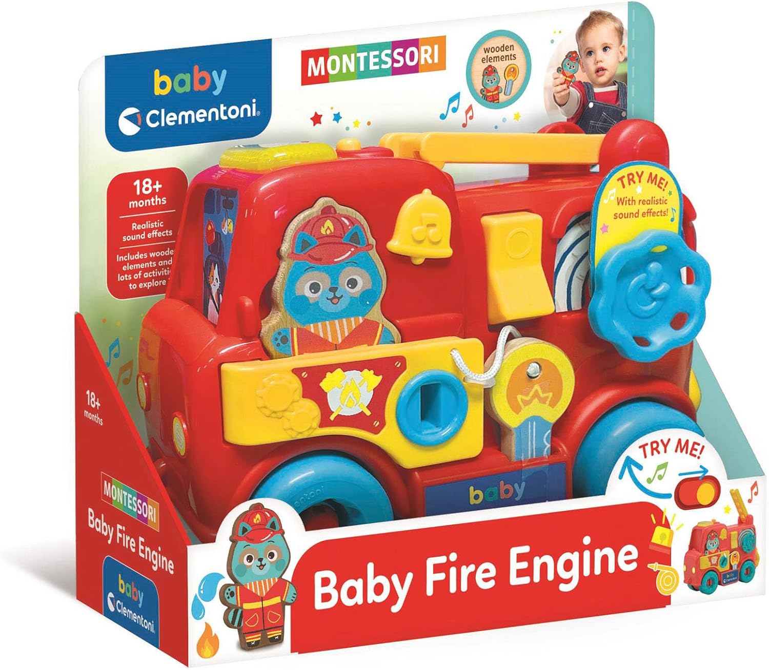 CLEMENTONI 17551 MONTESSORI BABY FIRE TRUCK