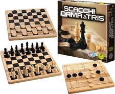 SPINMASTER 6037172 DAMA SCACCHI TRIS IN LEGNO