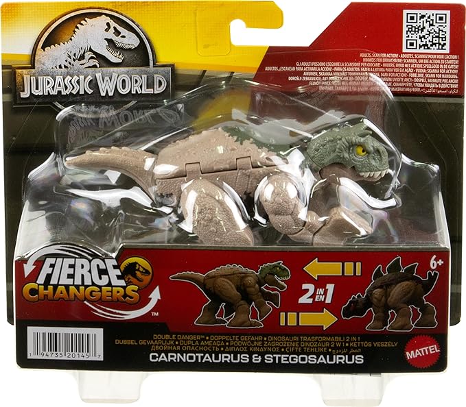 MATTEL HVB19 JURASSIC WORLD FIERCE CARNOTAURUS & STEGOSAURUS