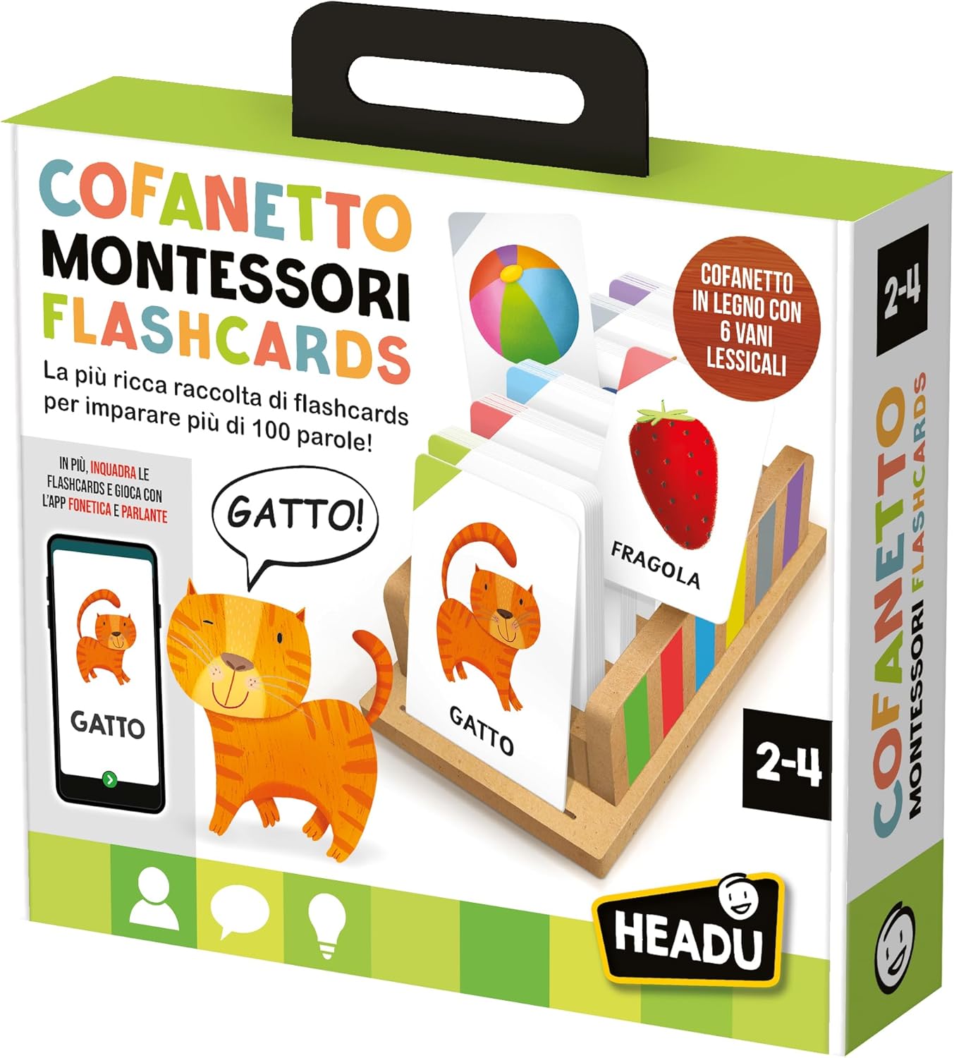 HEADU IT59919 COFANETTO MONTESSORI FLASHCARDS