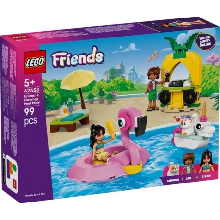 LEGO 42658 POOL PARTY CON UNICORNO E FENICOTERO FREINDS