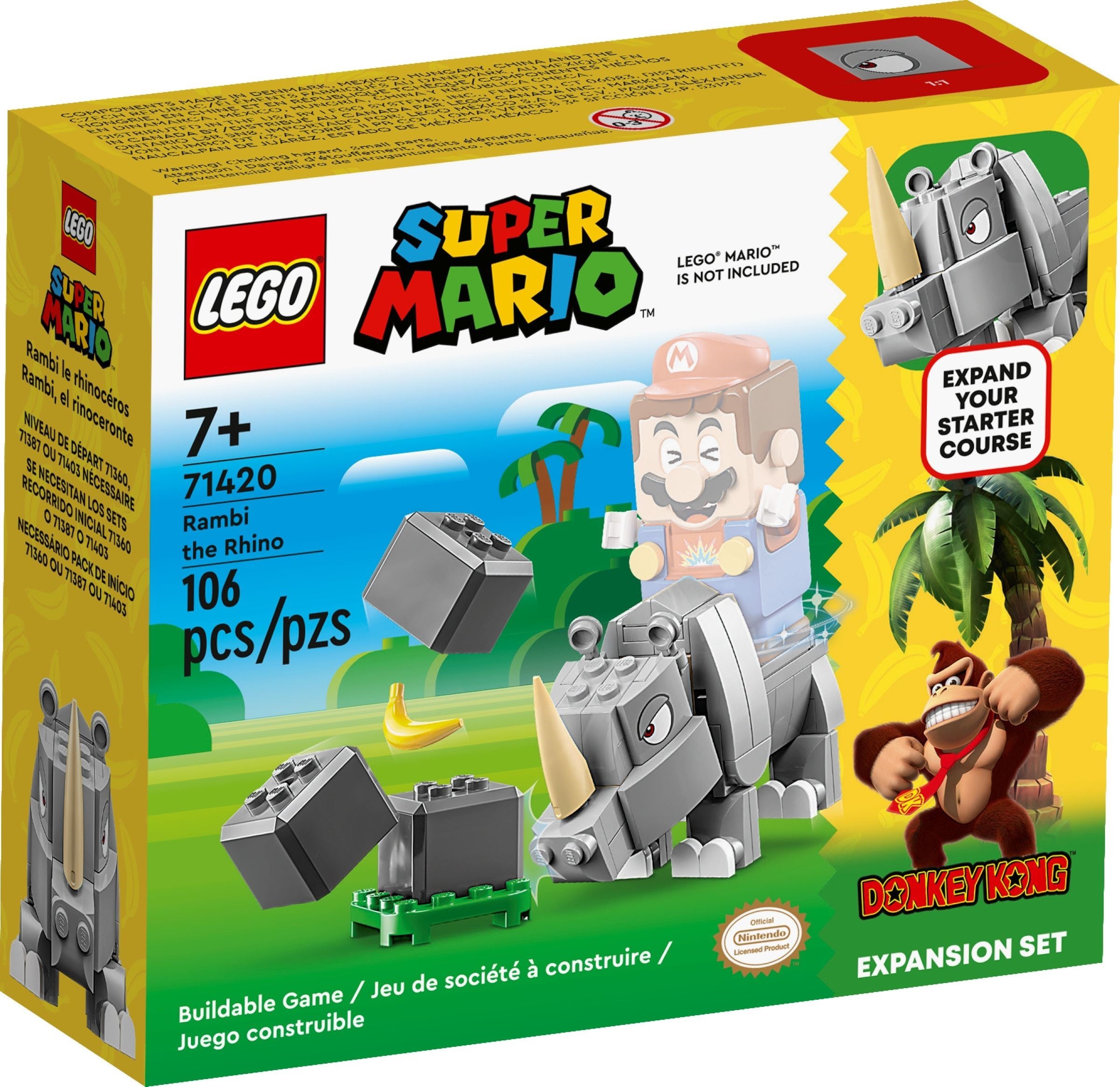 LEGO 71420 PACK DI ESPANSIONE RAMBI IL RINOCERONTE SUPER MARIO