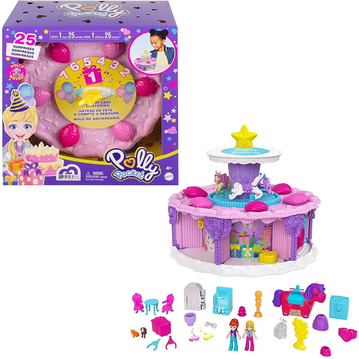 MATTEL GYW06 POLLY POCKET TORTA DI COMPLEANNO