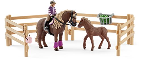 SCHLEICH 2542363 CAVALLERIZZA CON PONY ISLANDESI