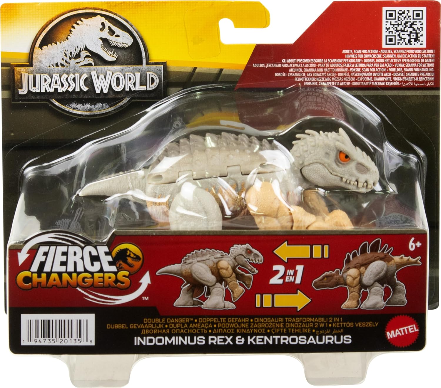 MATTEL HVB17 JURASSIC WORLD FIERCE INDOMINUS & KENTOSAURUS