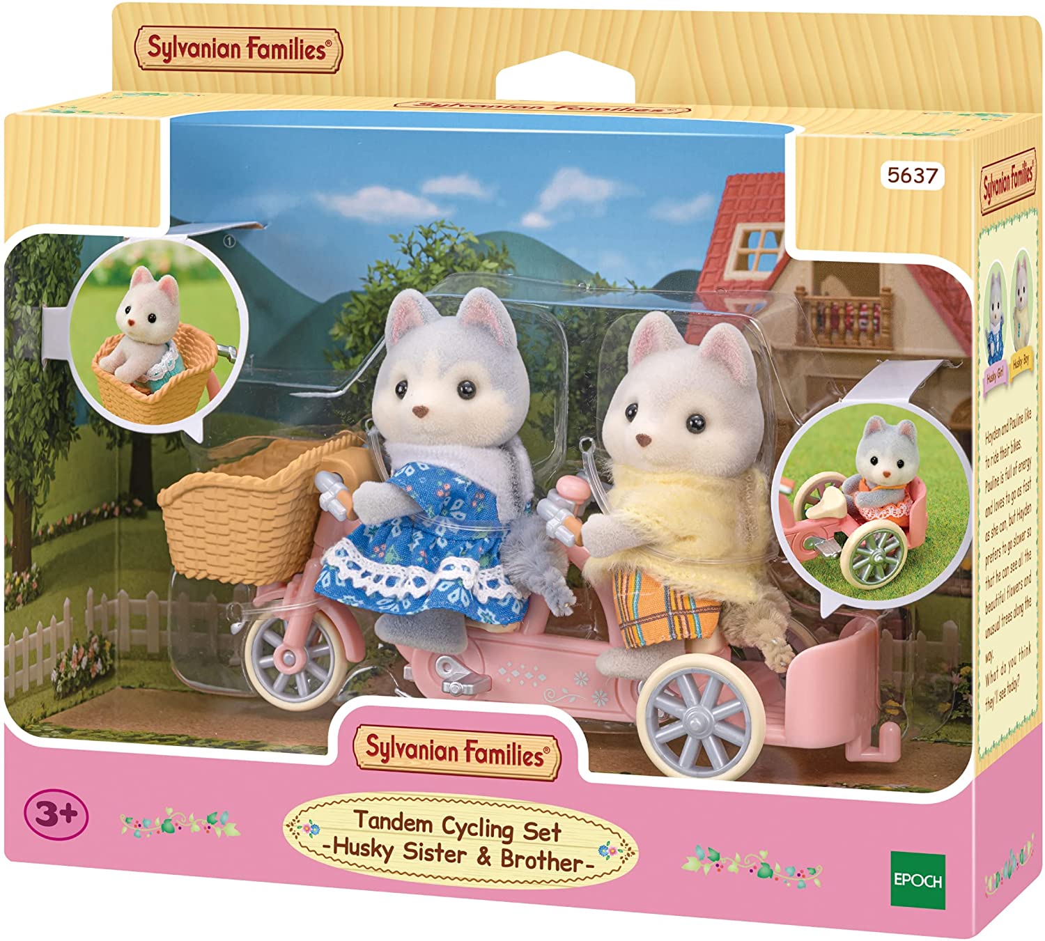 SYLVANIAN FAMILIES 5637TANDEM CON FRATELLO E SORELLA HUSKY